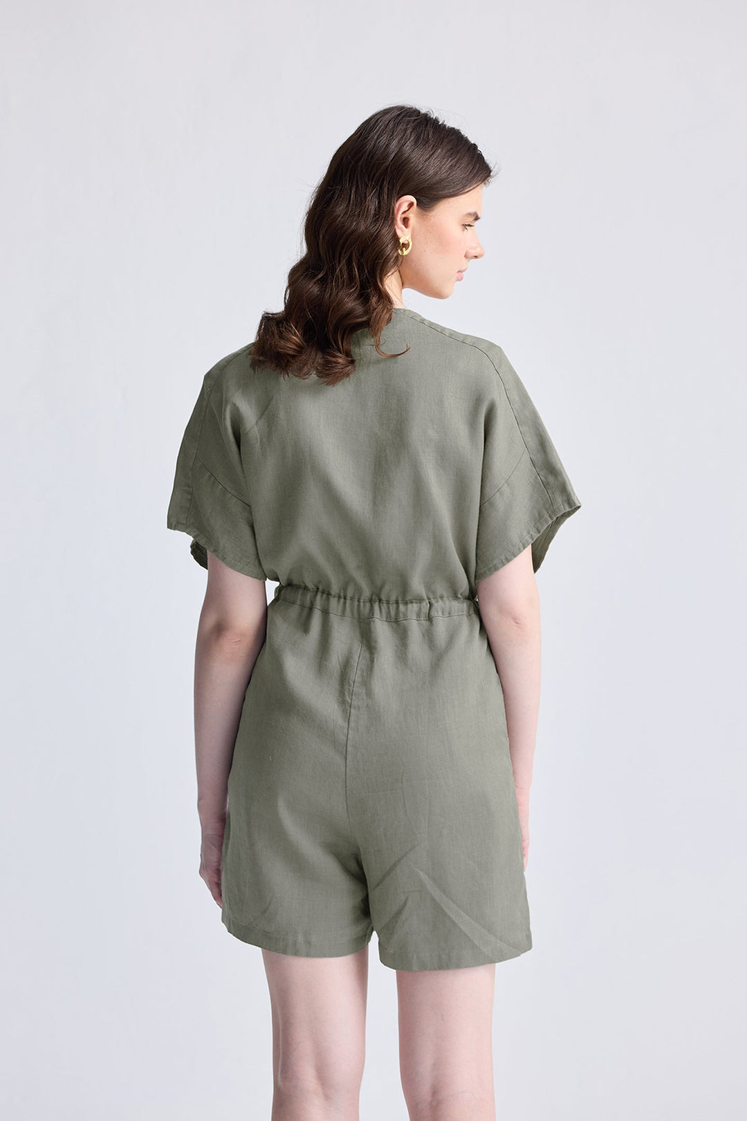 Reistor V neck Drawstring Romper