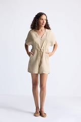 Reistor V neck Drawstring Romper