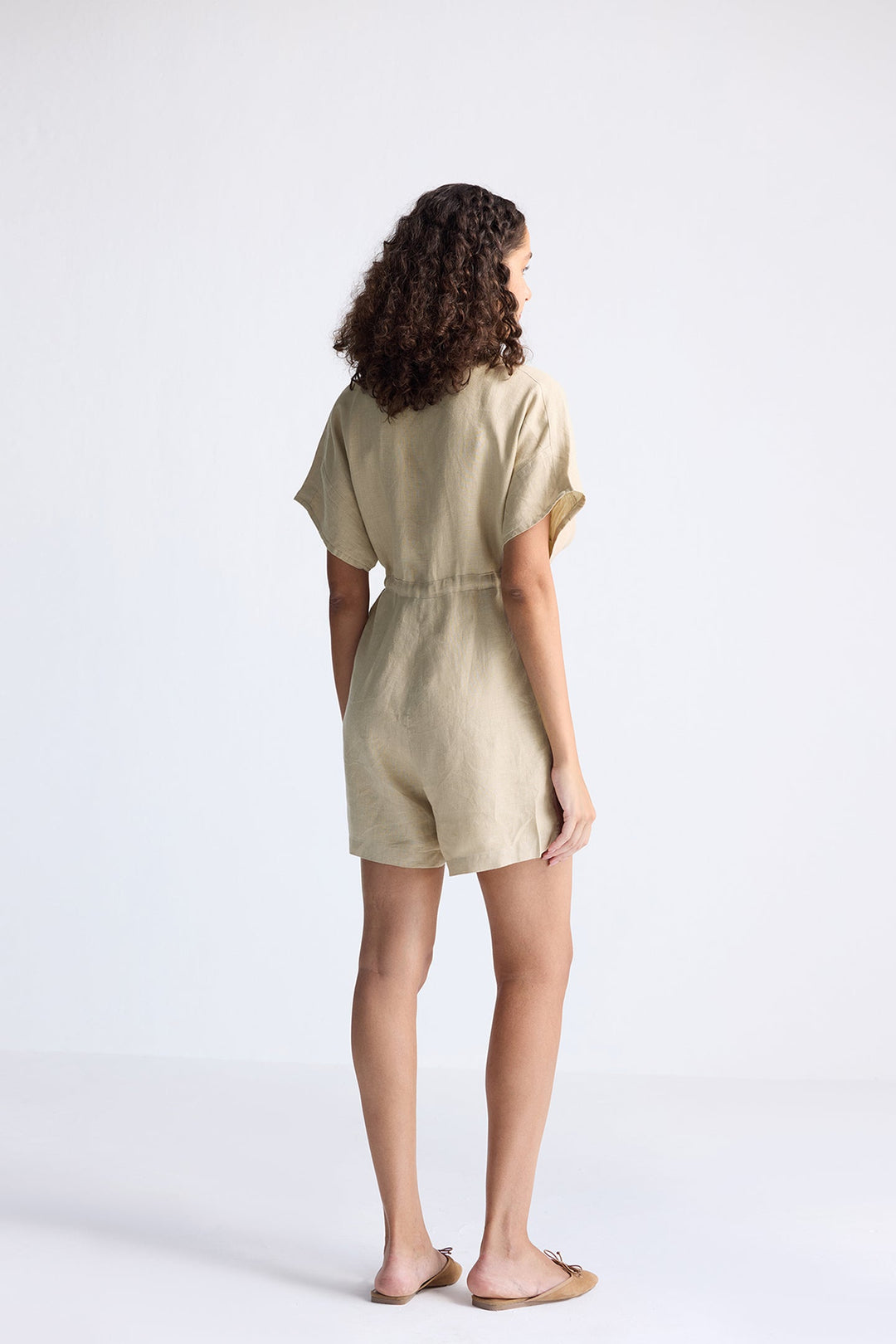 Reistor V neck Drawstring Romper