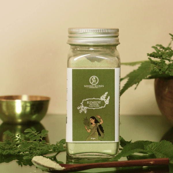 Vriksha Veda Remedy: Neem & Moringa Powdered Face Wash for Oily & Acne prone skin 50 gms