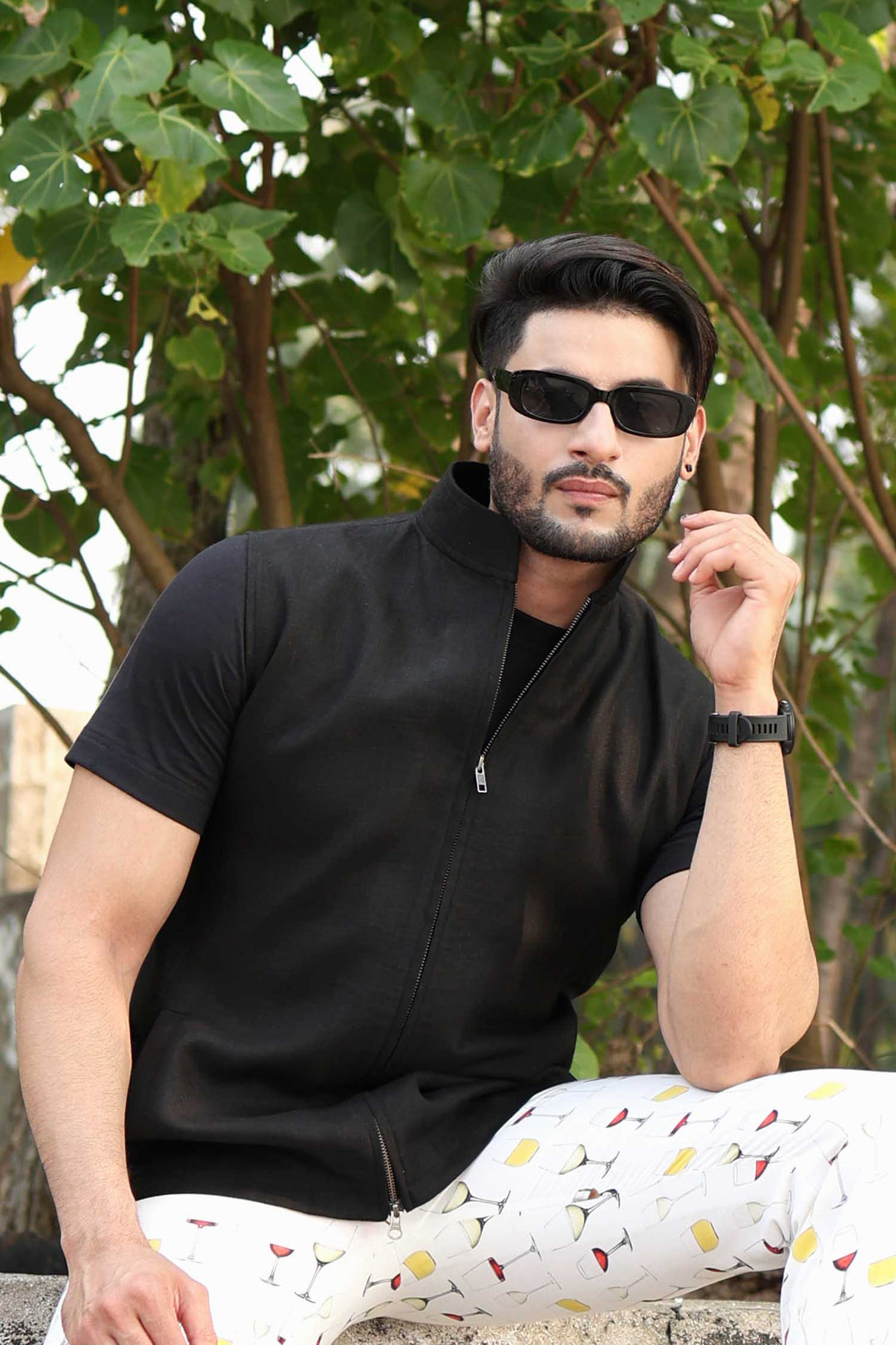 Adam Leaves Nico- Uni-sex  linen vest