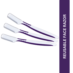 Reusable Face Razor for Women Facial Hair - Pack of 3