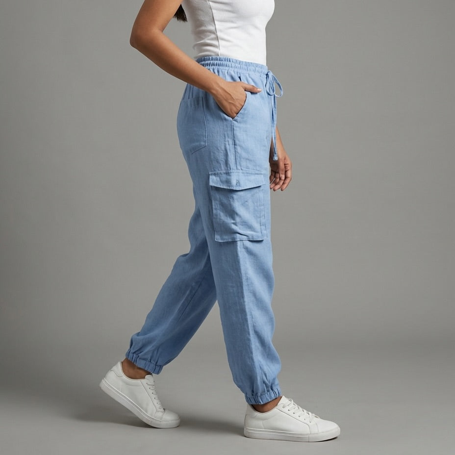 100% Premium Linen Joggers For Women
