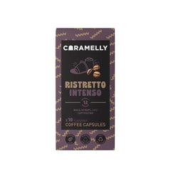 Caramelly Ristretto Intenso Nespresso Compatible Coffee Pods, 10 Pods Intensity - 12 | Dark Roast | Aluminium Coffee Capsules | Premium AAA Beans