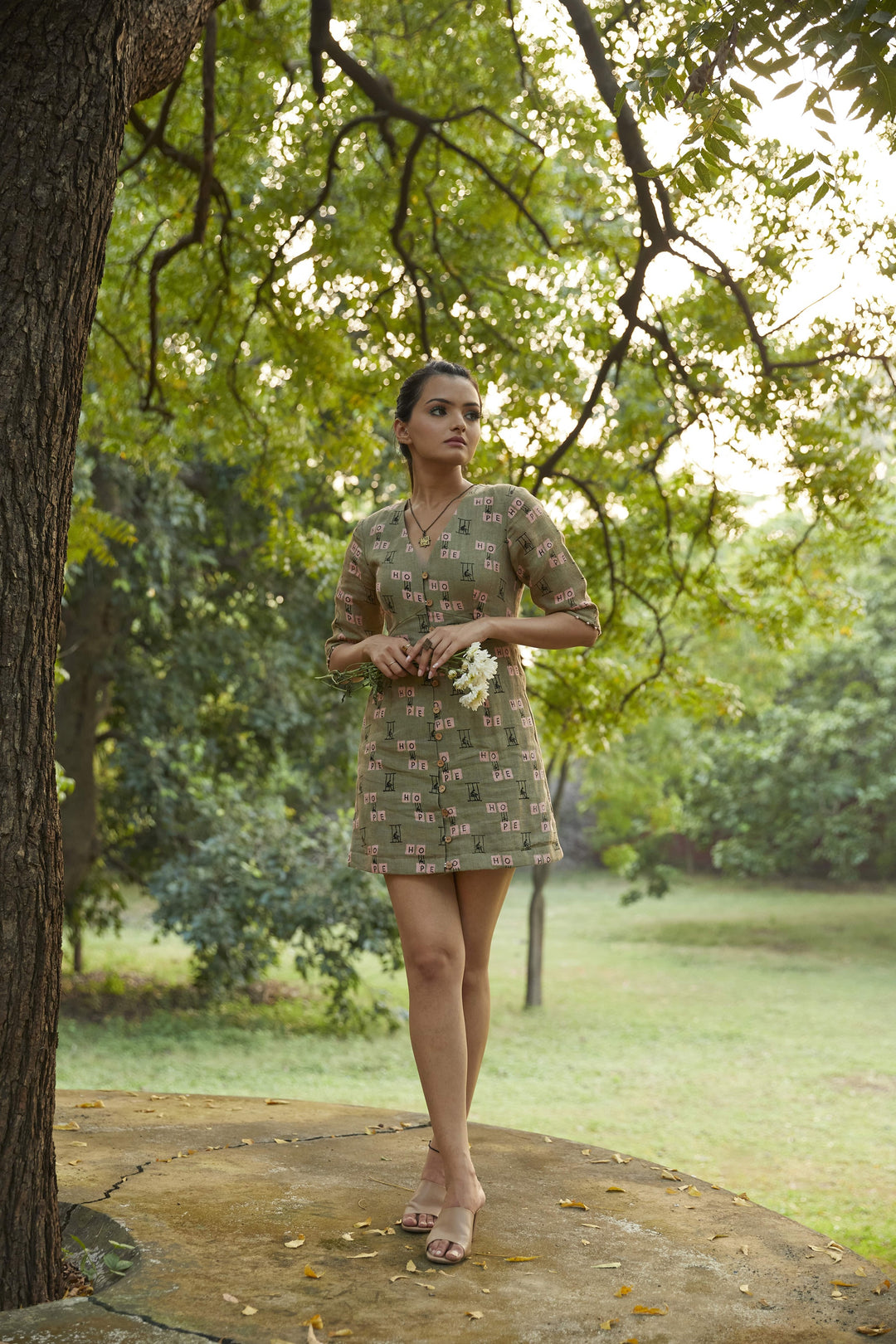 Hopeful soul short dress in linen
