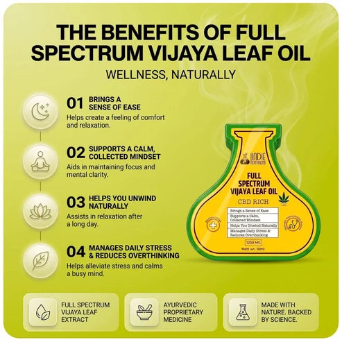 Indie Extracts Full Spectrum Vijaya Leaf Oil | 1330MG | CBD-RICH