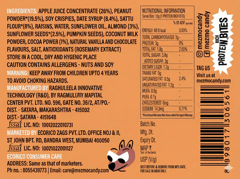 Mezmo Sattu Protein Bites (Box of 12) – Kids Snack, No Refined Sugar