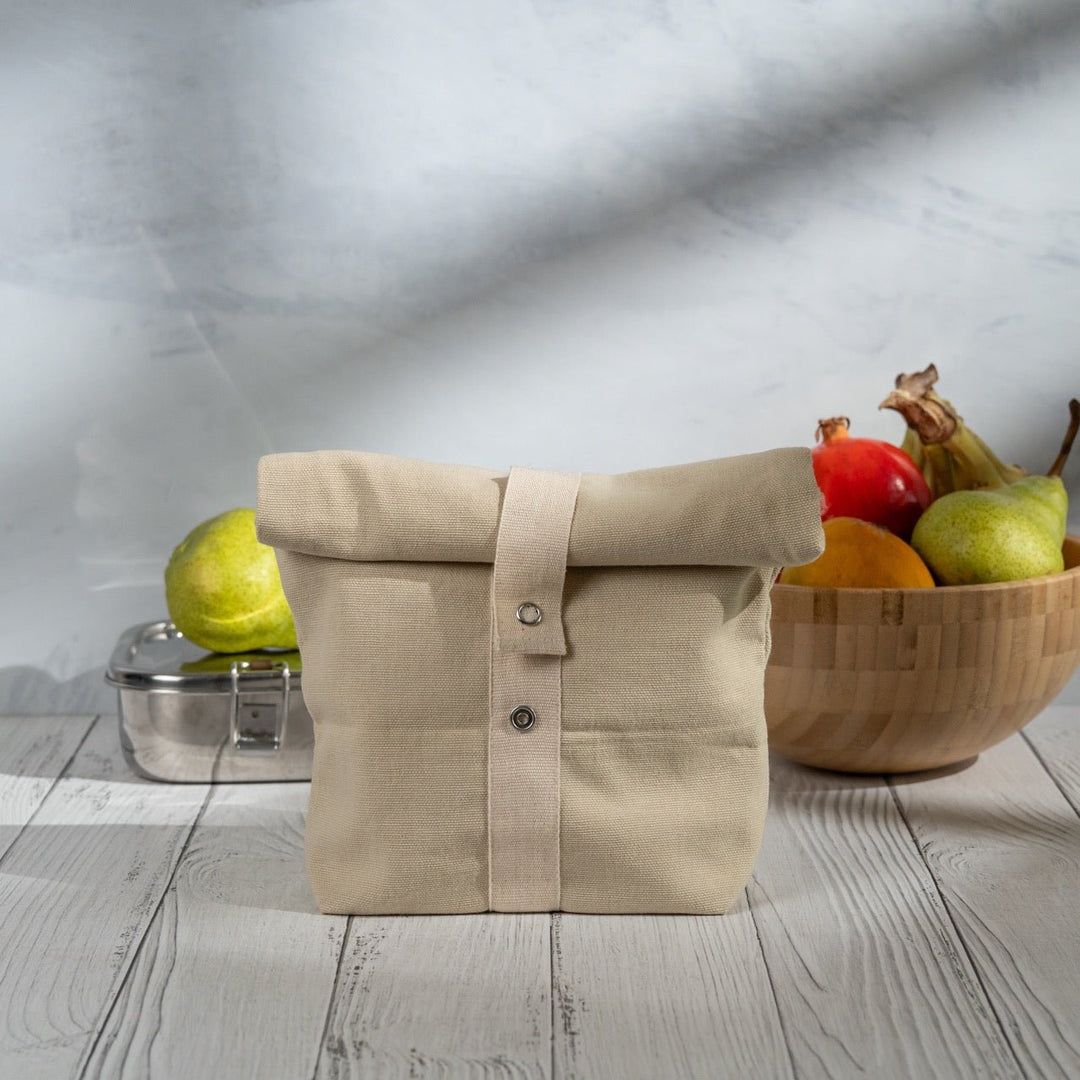 Roll Top Snack Bag in Organic Cotton - Suspire