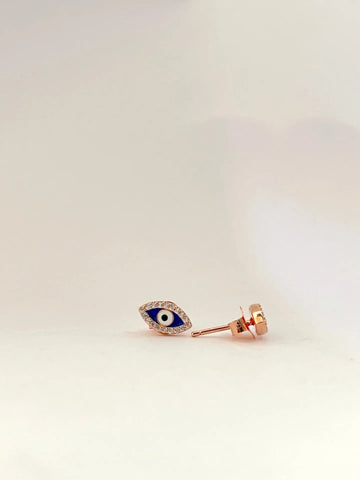 Rose Gold Evil Eye Earrings