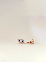 Rose Gold Evil Eye Earrings