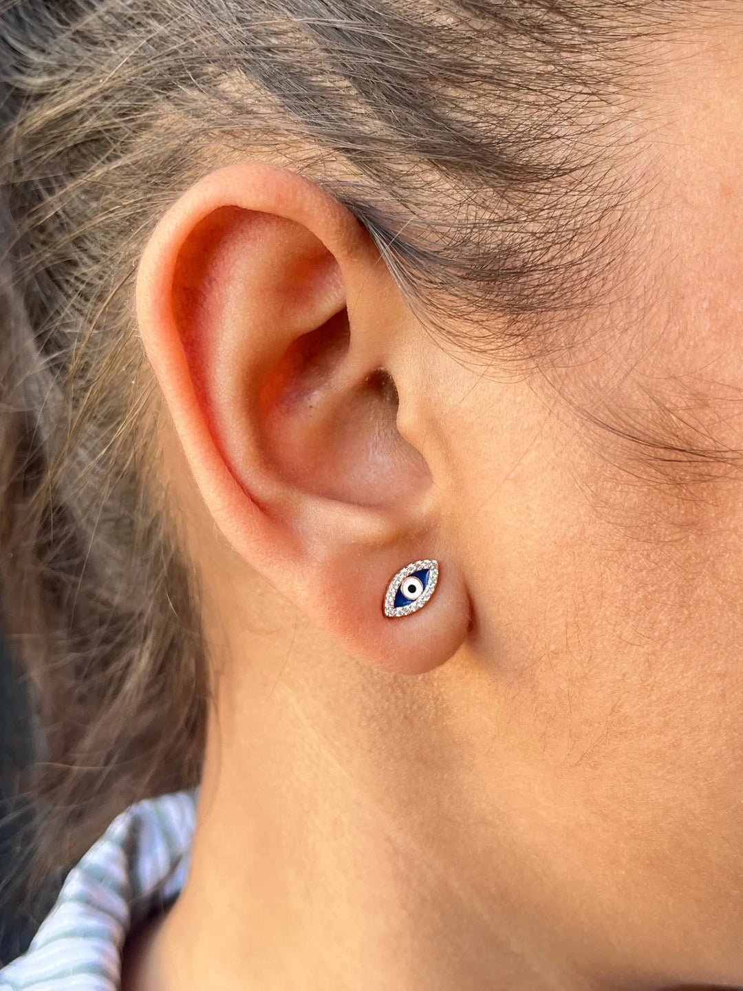 Rose Gold Evil Eye Earrings - Suspire