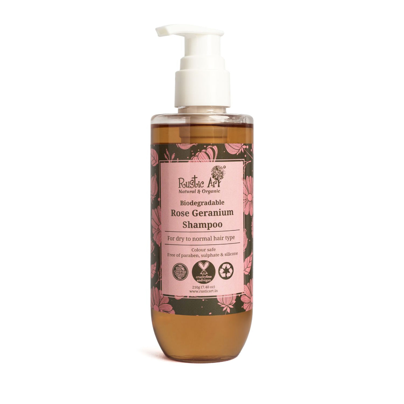 Rustic Art Rose Geranium Shampoo 210g