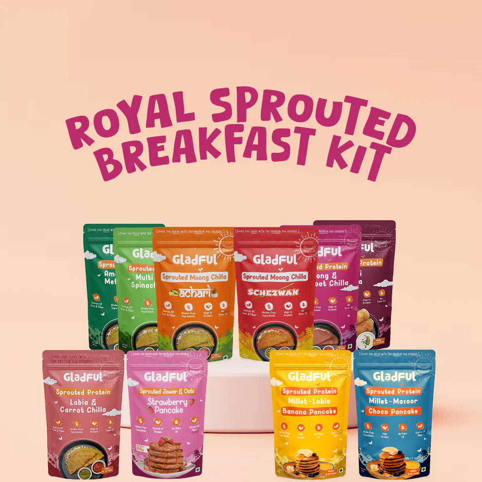 Gladful Royal Sprouted Breakfast Kit - 10 Packs | 1900gms