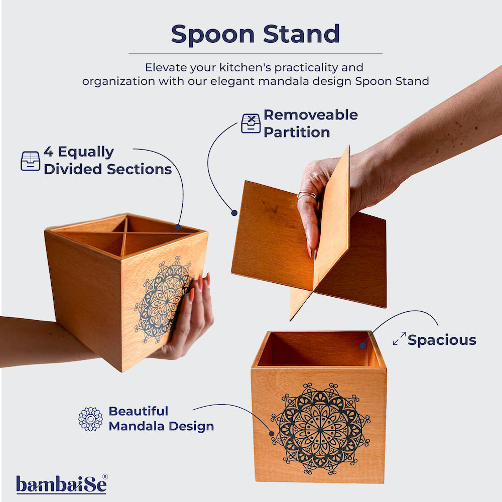 BambaiSe Wood Light Spoon Stand