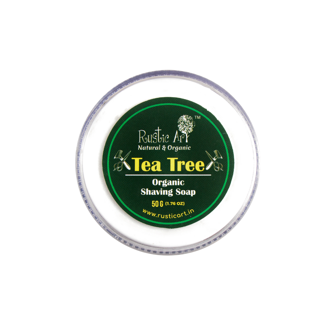 Rustic Art organic Tea Tree Shaving Soap 50g (pack of 2)