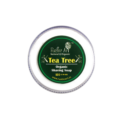 Rustic Art organic Tea Tree Shaving Soap 50g (pack of 2)