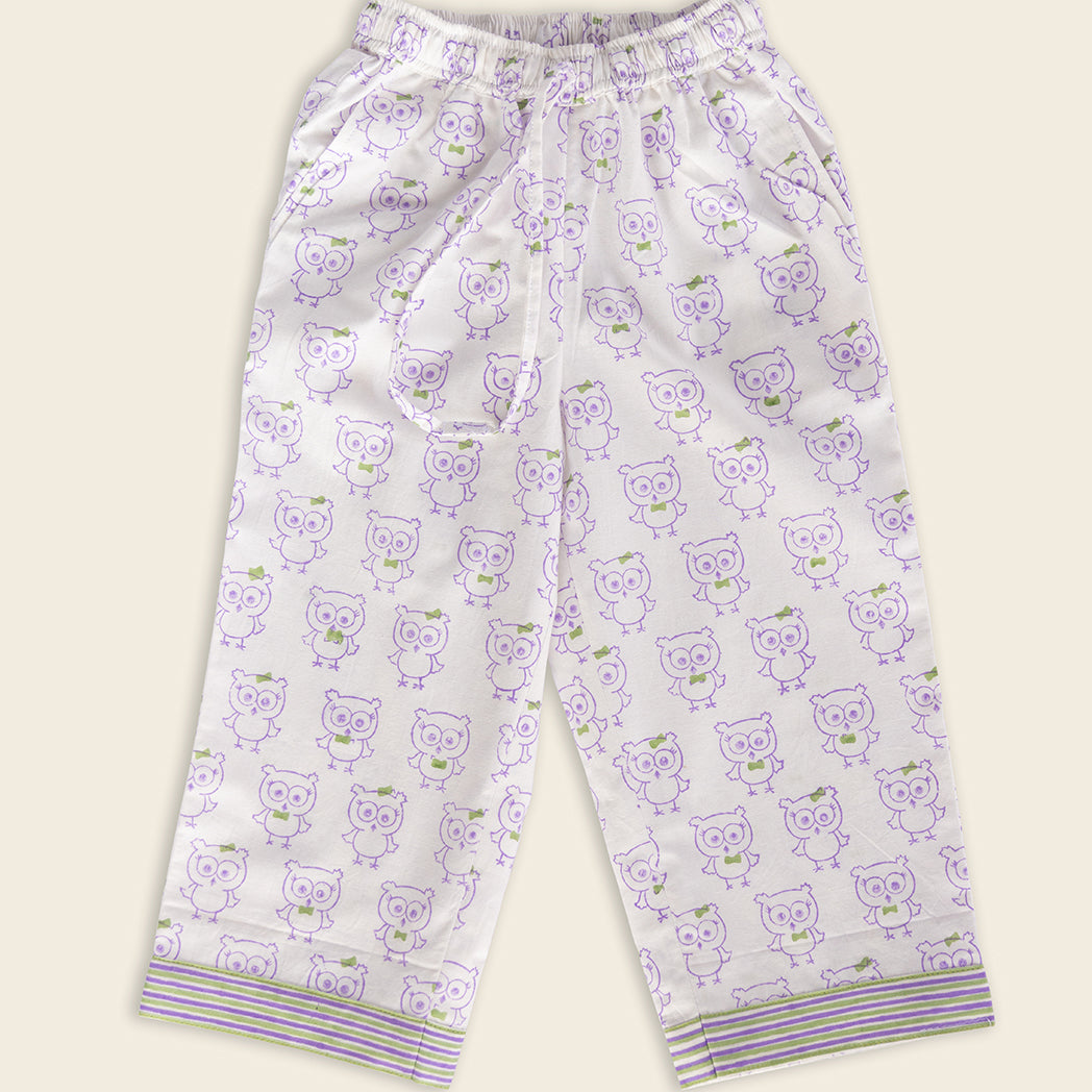 ADYA Lilac Owl Kids Night Suit