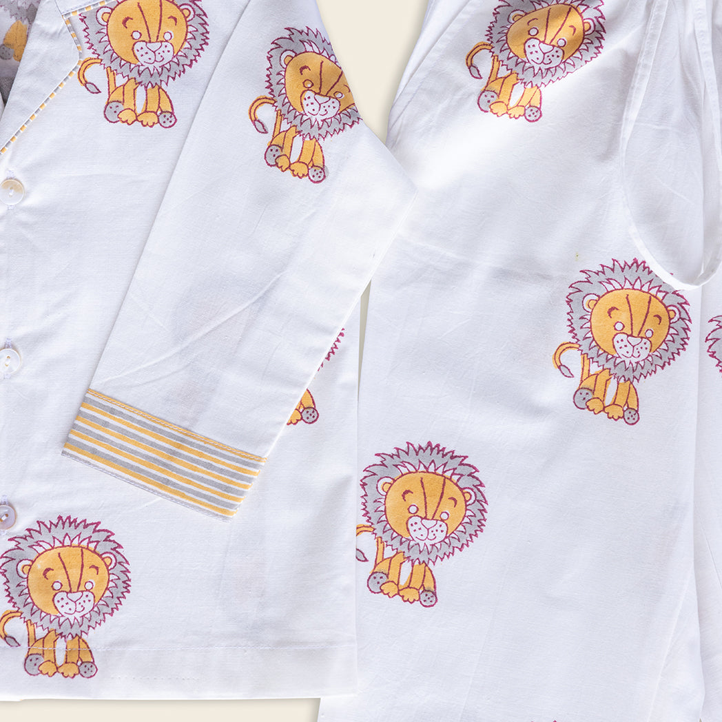 ADYA Little Lion Paws Kids Night Suit