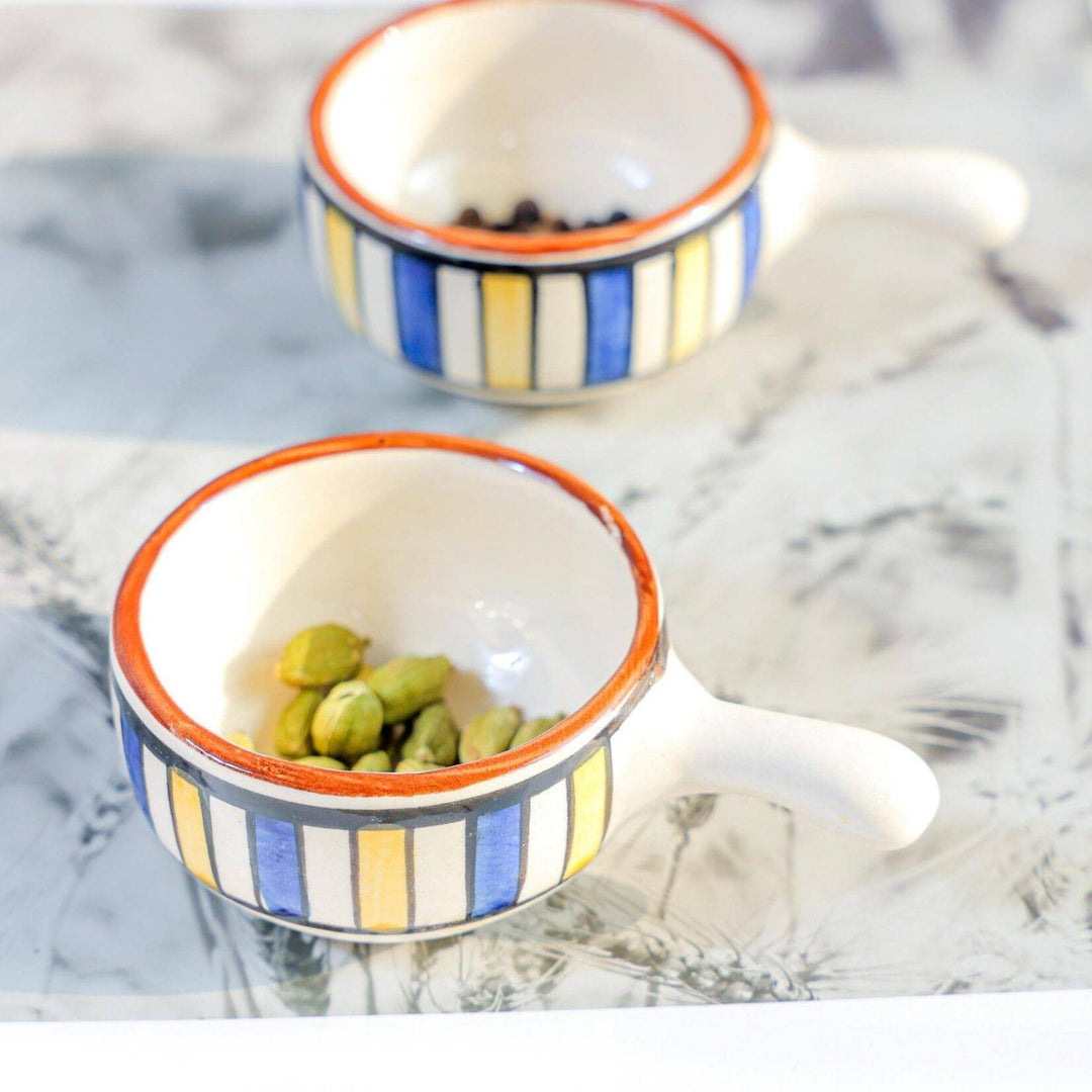 Mini chutney bowl set of 2 with handle - https://artecasa.in/