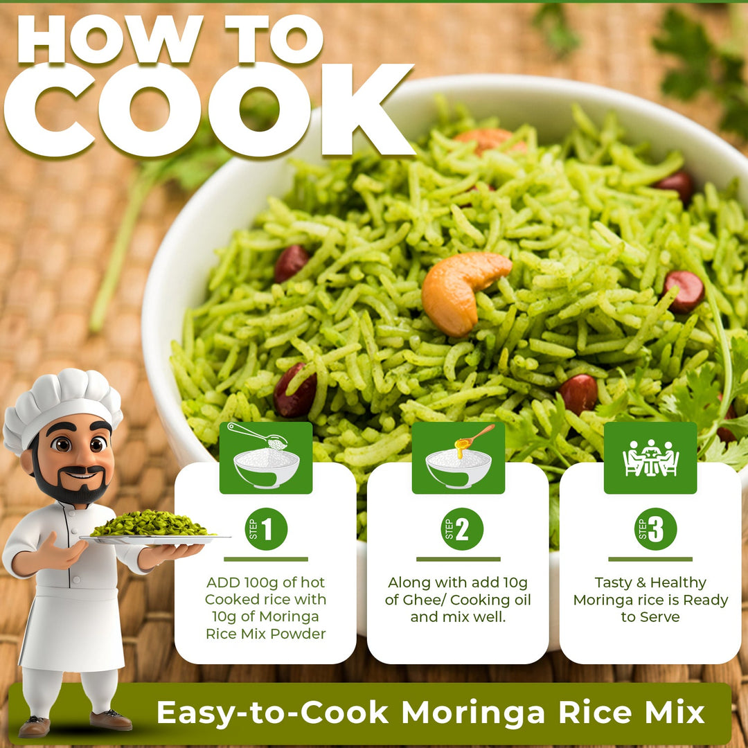 Grenera Moringa Rice Mix Powder (Pack of 2) 100gm | Healthy Herbal Rice Mix | Instant Traditional Recipe