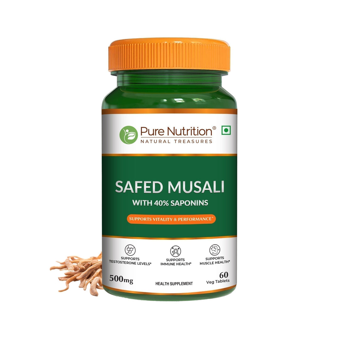 Safed Musli Capsules  Ayurvedic Vitality & Energy Supplement | 60 Veg Tablets