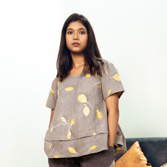 Leysha Women's Organic Cotton A-line Two Layered Top