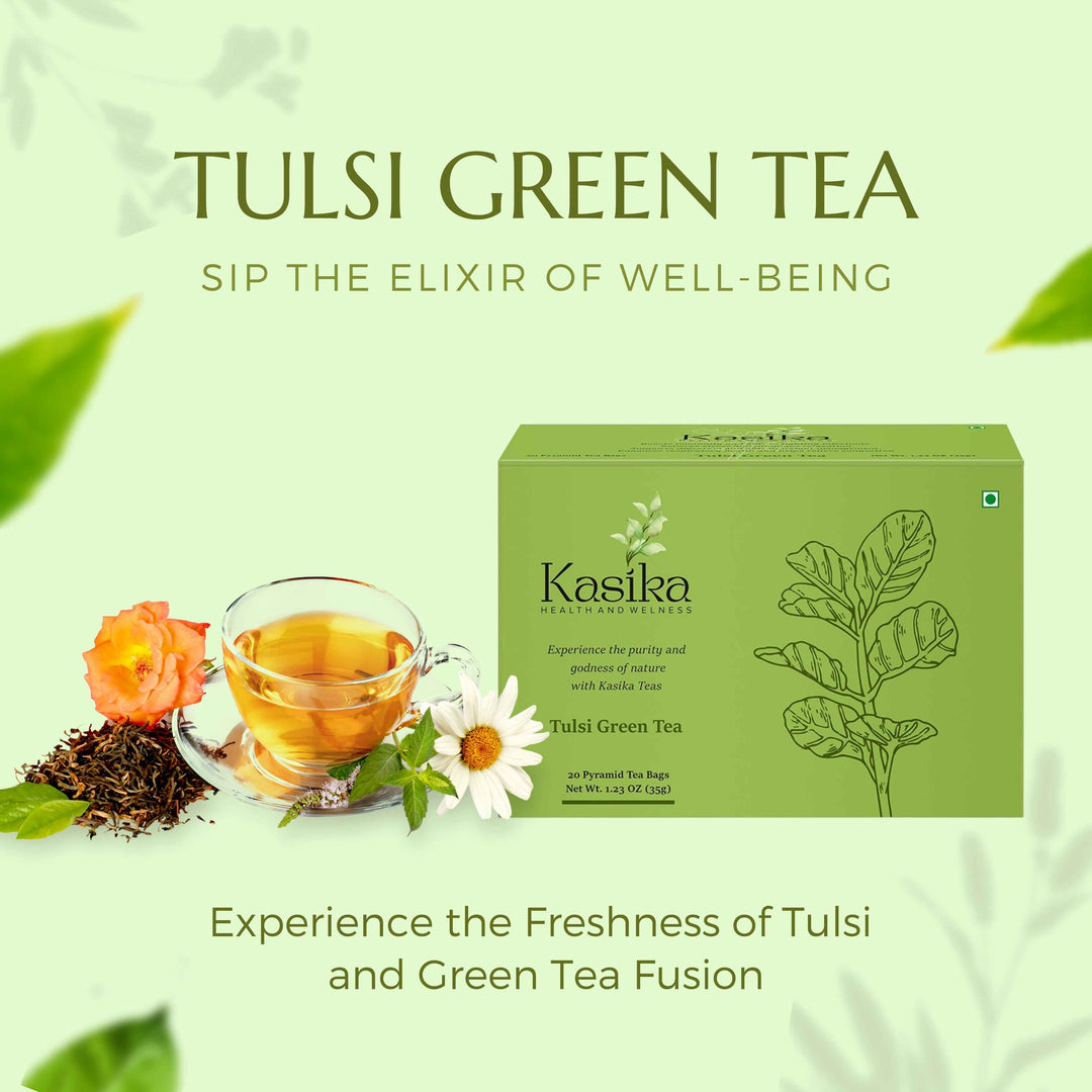 Kasika Tulsi Green Tea in Pyramid Tea