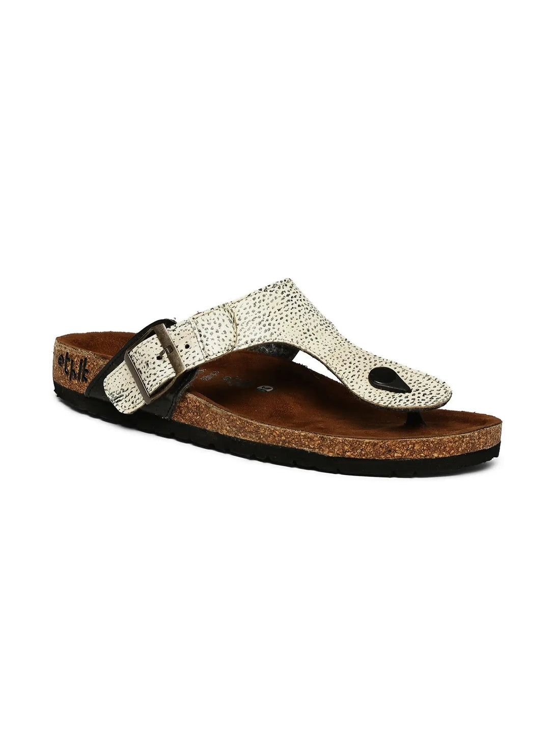 Pebble White Adjustable Strap Sandals