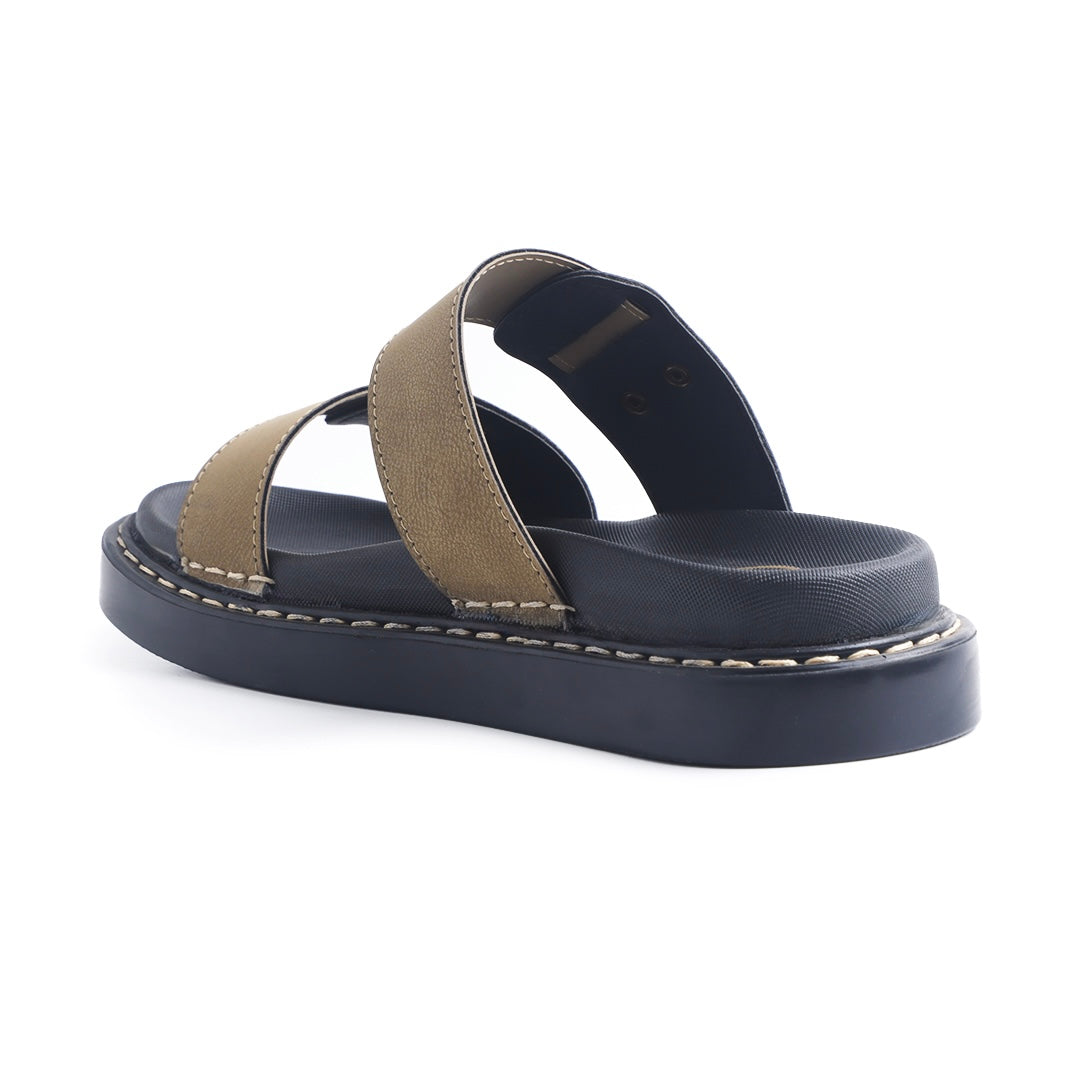 Monkstory Cosmopolitan Double Strap Chunky Slides – Black & Sage