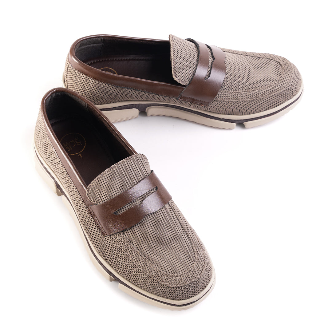Monkstory Gravity Lift Supreme Comfort Mesh Slip-On Sneakers - Taupe Beige & Brown