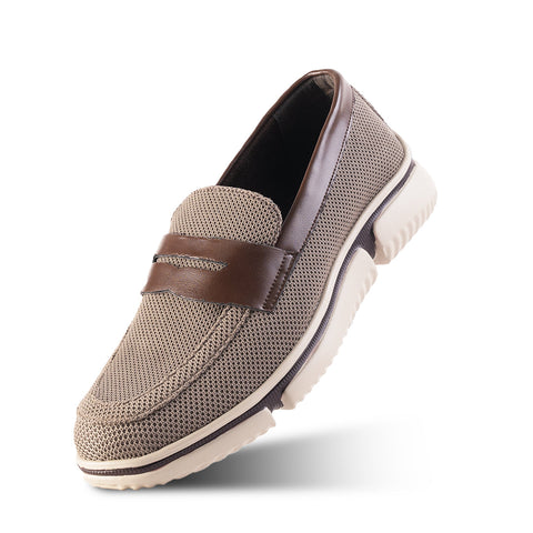 Monkstory Gravity Lift Supreme Comfort Mesh Slip-On Sneakers - Taupe Beige & Brown