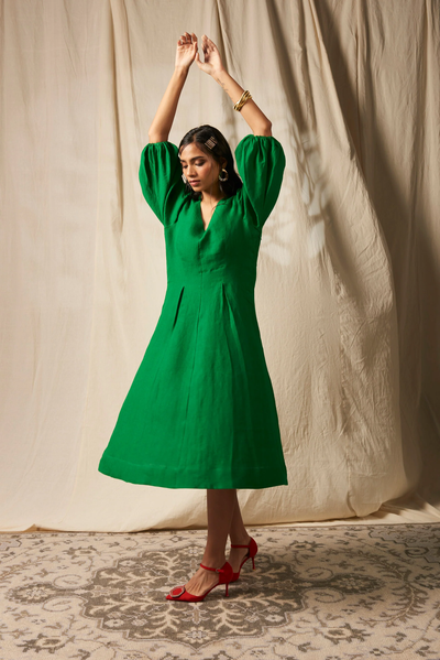 Panna Linen Billow Dress