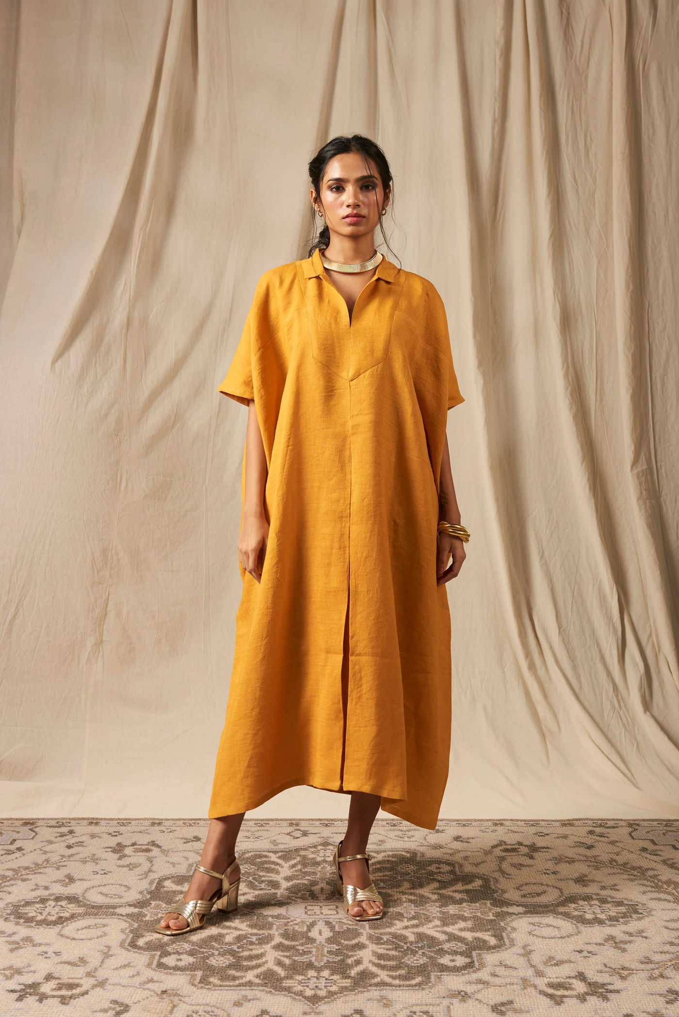 Jaisalmer Linen Kaftan Dress