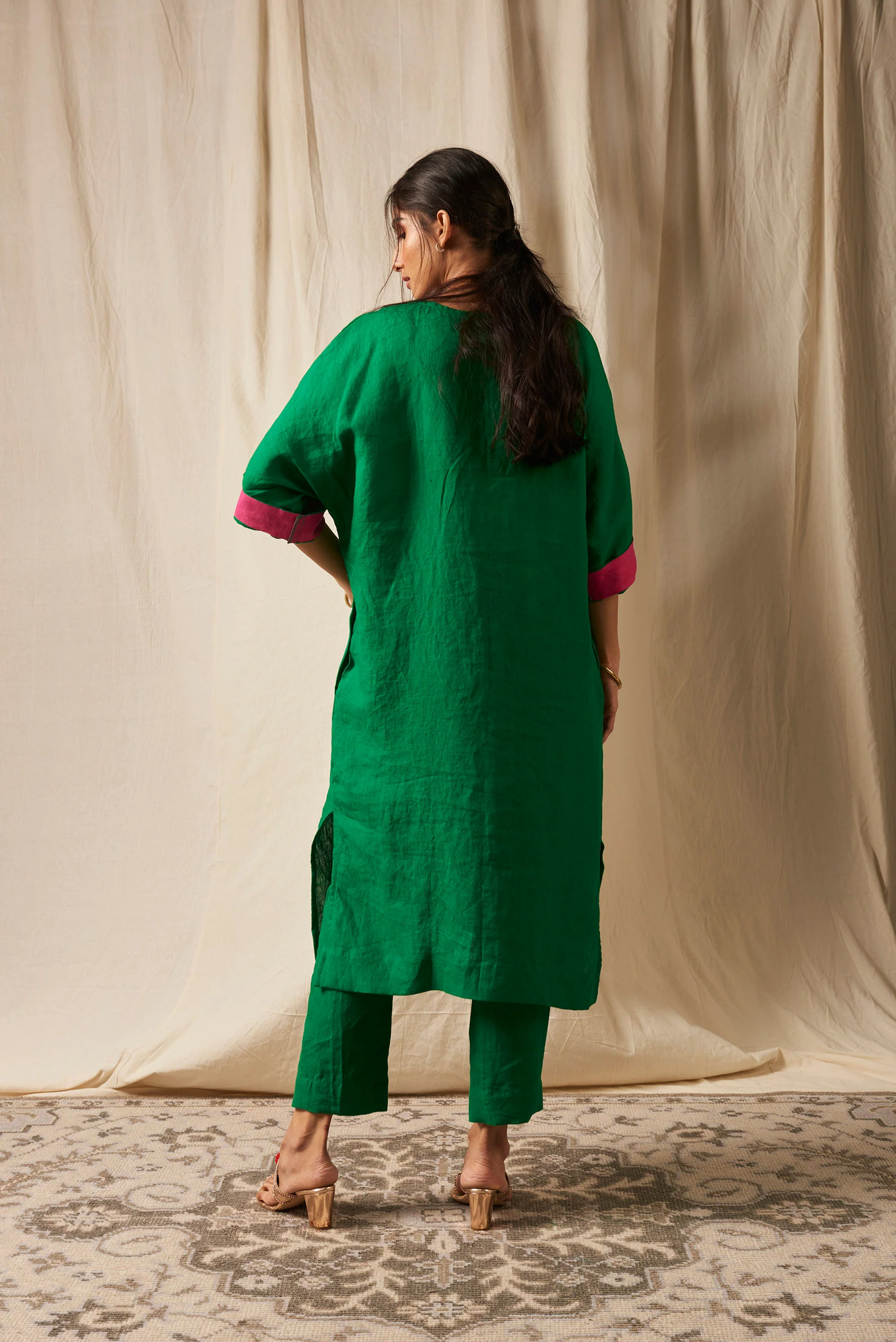 Panna Linen Dolman Kurta Set