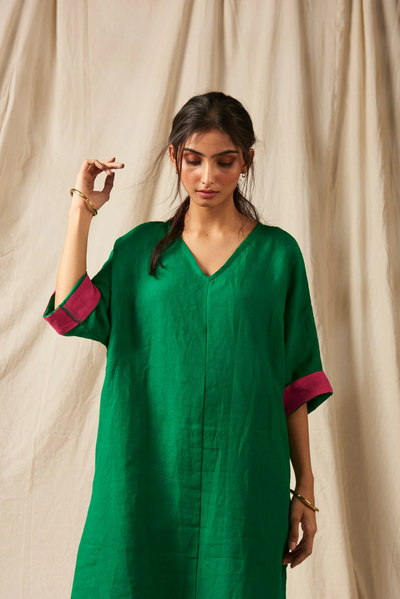 Panna Linen Dolman Kurta Set