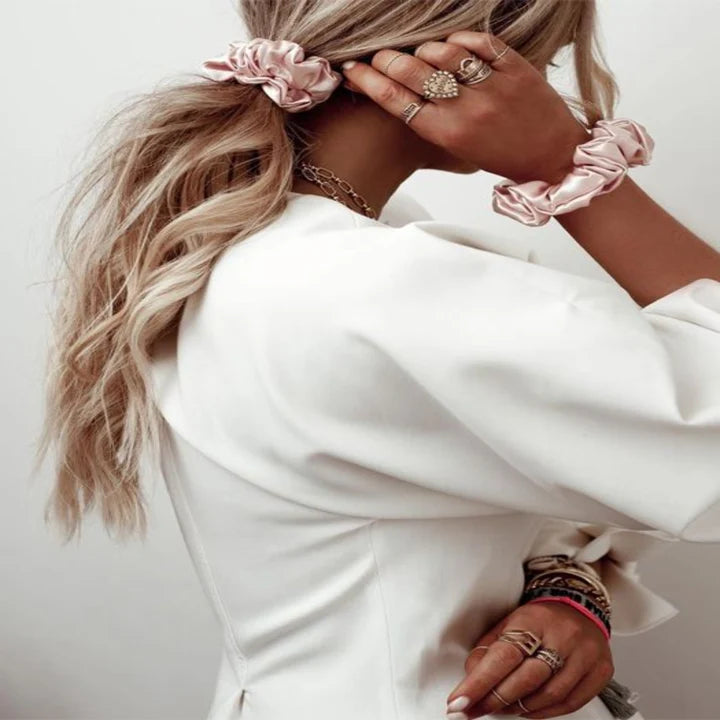 Curl Care Satin Hair Scrunchies Pack- Jumbo