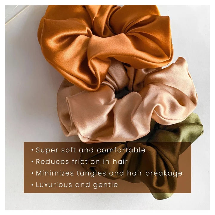 Curl Care Satin Hair Scrunchies Pack- Jumbo