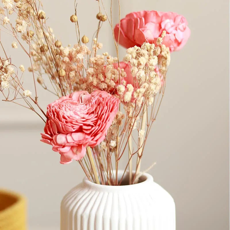 Matt Ribbed Ceramic Vase 21.6 cm for Modern Home Decor | ArteCasa