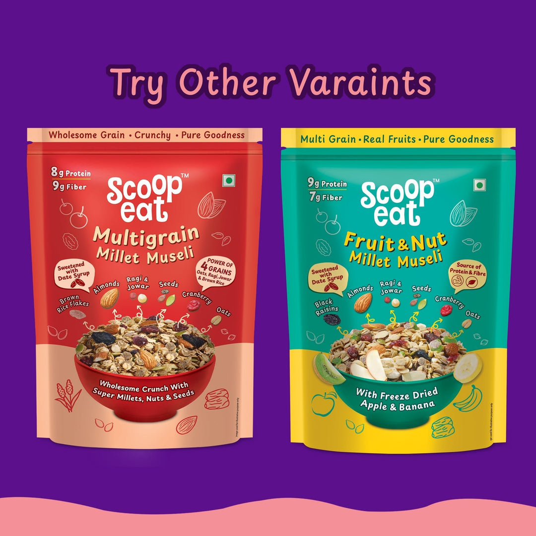Scoopeat 22gm High Soy Protein Muesli Pack of 2 - 250gm + 750gm - Suspire