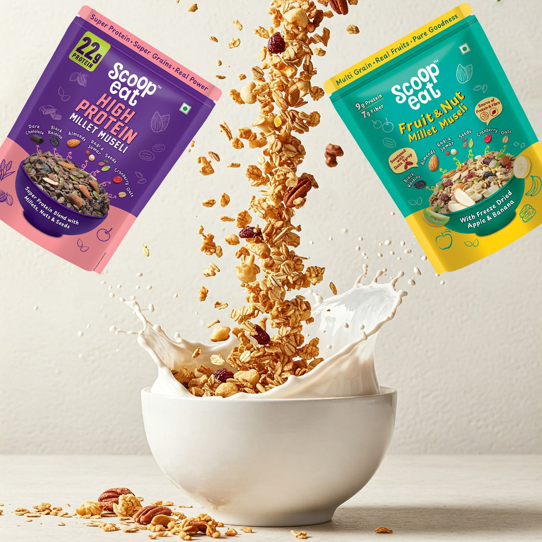 Scoopeat Assorted Muesli - Mutligrain Muesli - 250gm - Fruit & Nut Muesli 250gm - 22gm High Protein Muesli - 250gm - Suspire