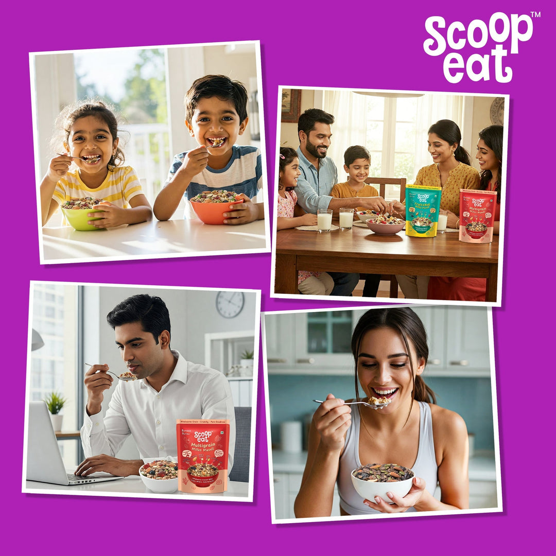 Scoopeat Assorted Muesli - Mutligrain Muesli - 250gm - Fruit & Nut Muesli 250gm - 22gm High Protein Muesli - 250gm - Suspire