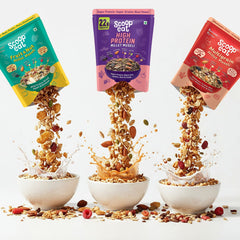 Scoopeat Assorted Muesli - Mutligrain Muesli -250gm - Fruit & Nut Muesli 250gm - 22gm High Protein Muesli- 250gm