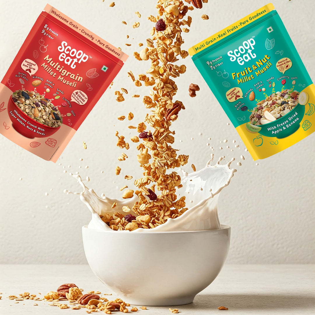 Scoopeat Assorted Muesli - Mutligrain Muesli - 250gm - Fruit & Nut Muesli 250gm - 22gm High Protein Muesli - 250gm - Suspire