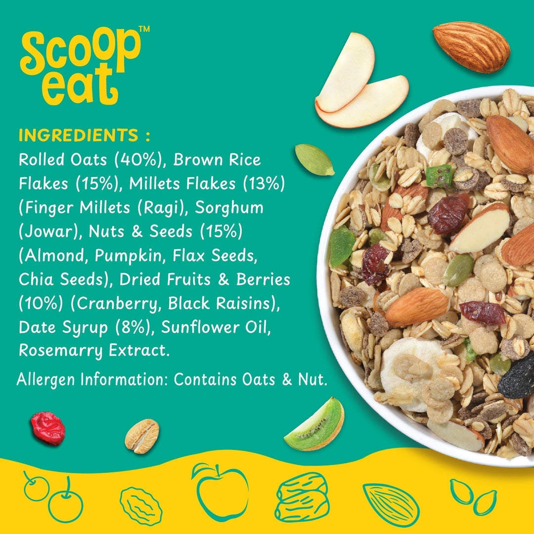 Scoopeat Fruit & Nut Muesli Pack of 2 - 250gm + 750gm - Suspire