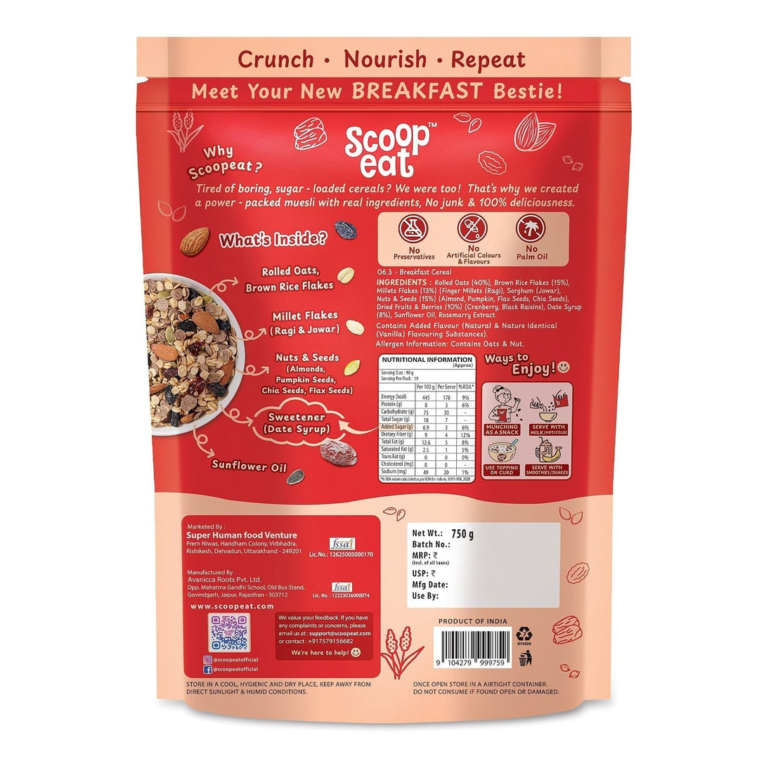 Scoopeat Multigrain Muesli - 750gm - Suspire