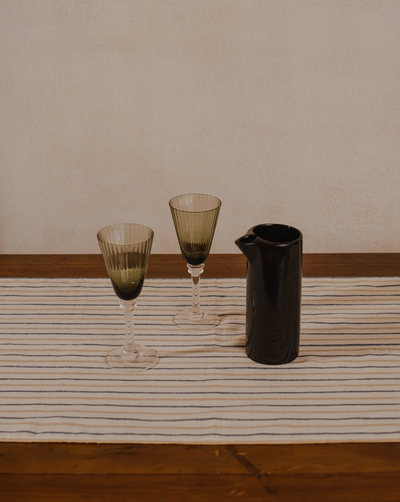 Yellow reversible khadi cotton table runner