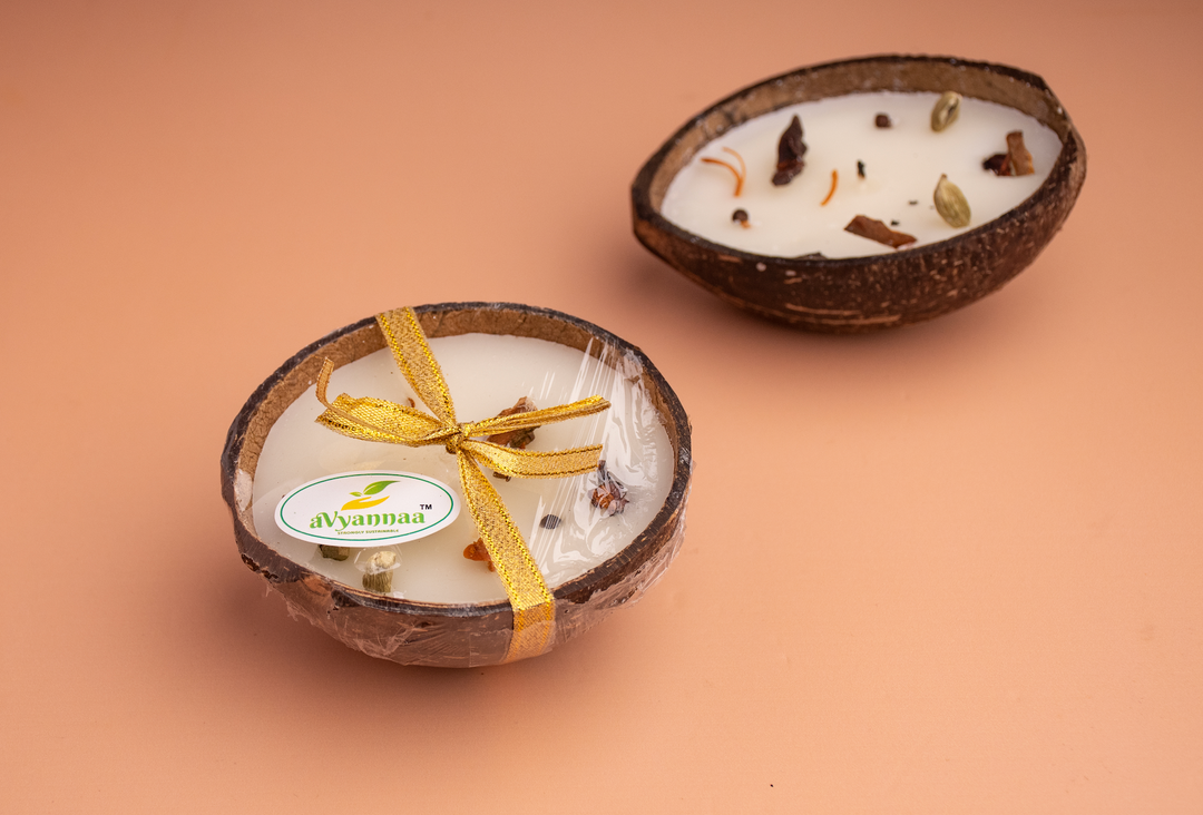 aVyannaa Coconut soywax spice candles ( pack of 2)