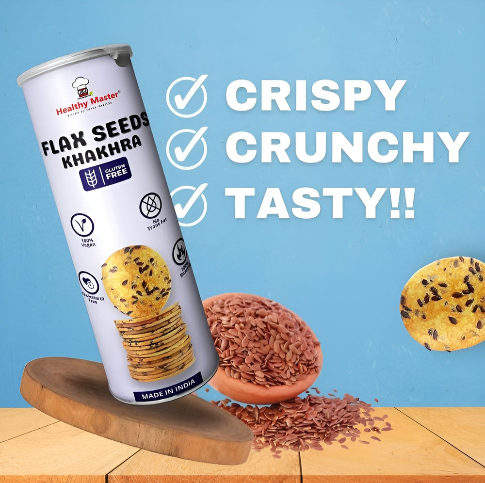 Healthy Master Roasted Khakhra with Flax Seeds 100 g | Coin-Sized, Crispy & Healthy Snack