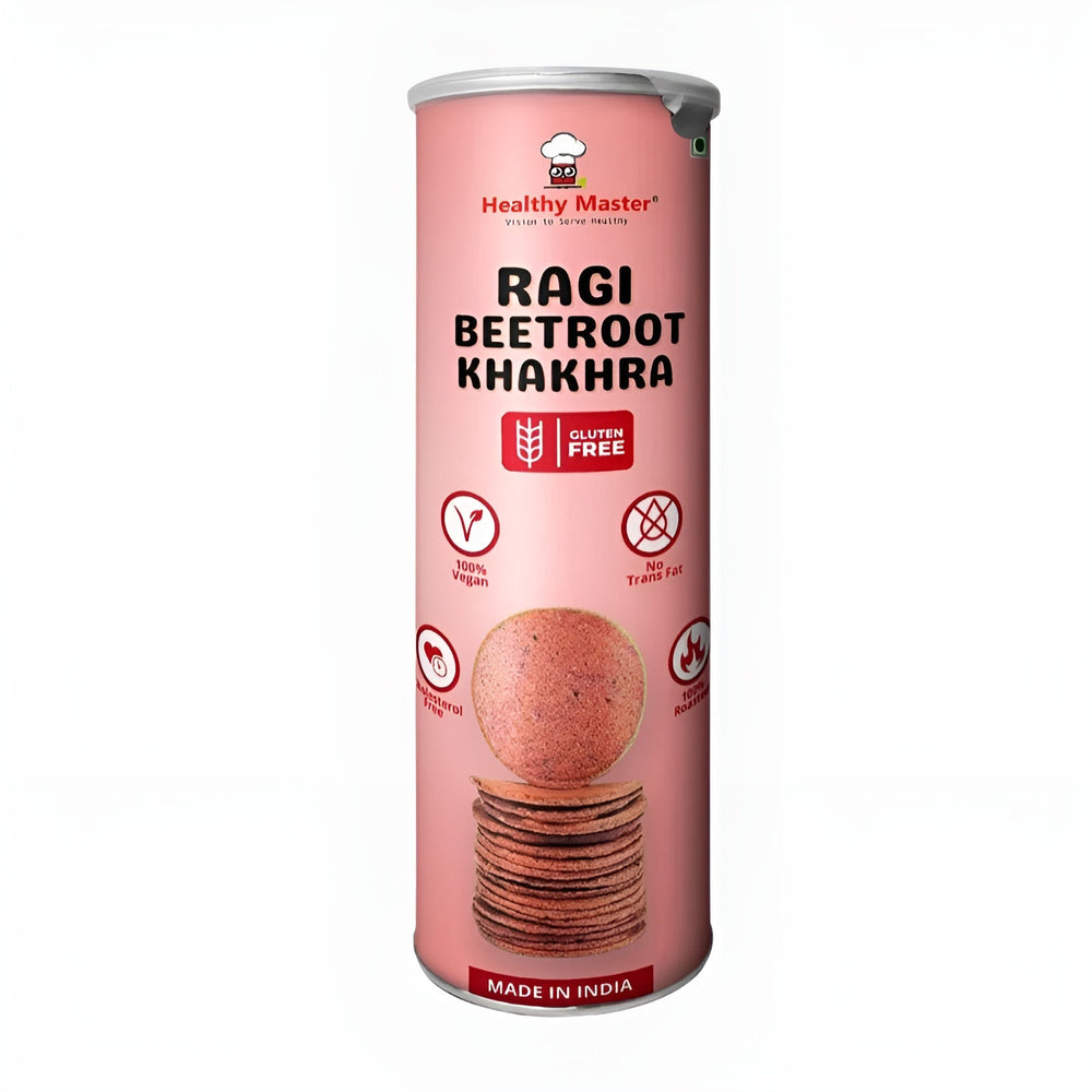 Healthy Master Roasted Ragi Beetroot Khakhra 100 g | Healthy & Crunchy Snack | Coin Khakra
