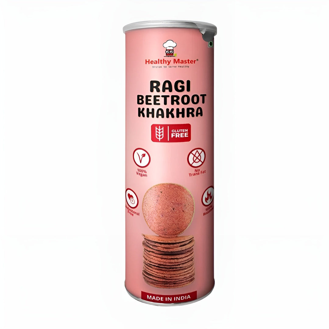 Healthy Master Roasted Ragi Beetroot Khakhra 100 g | Healthy & Crunchy Snack | Coin Khakra